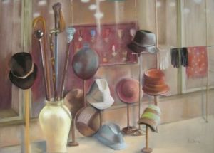 Dessin de AGNES CORRE: VITRINE DE LA MODISTE