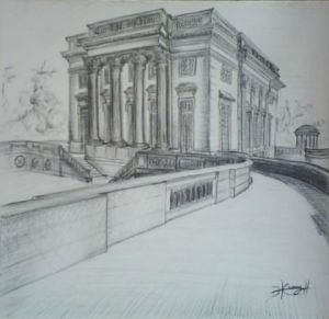 Dessin de Ln henry: petit trianon  versailles 