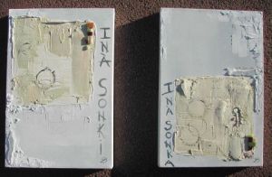 Peinture de deborah lefevre: matieres et couleurs pour un je t'aime en Haussa n8 et 9