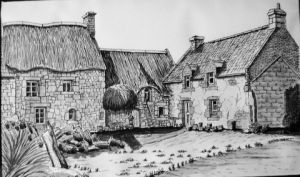 Dessin de DELCROIX Marcel: Ferme Betonne