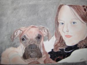 Dessin de mathias blaizot: priscila et basko