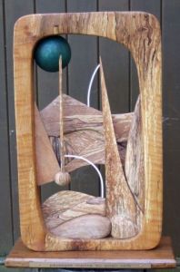 Sculpture de michka: Paysages marins au soleil vert