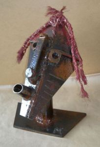 Sculpture de medora: tete africaine VII