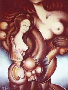 Peinture de Paul Hella: Les fruits de la mer