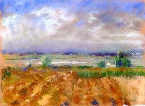 Peinture de laurence gennari: baie du mont saint michel 1