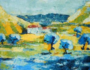 Peinture de PHILIPPE ARLAUD: PAYSAGE EN PROVENCE