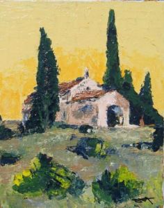 Peinture de PHILIPPE ARLAUD: CHAPELLE EN PROVENCE