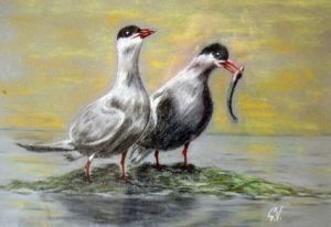 Peinture de Sylvette Vinot: Les guivettes