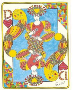 Peinture de gerard gentou: La Dame de coeur du Bresil