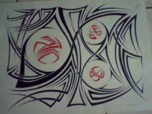 Oeuvre de Syl: rouge et noire