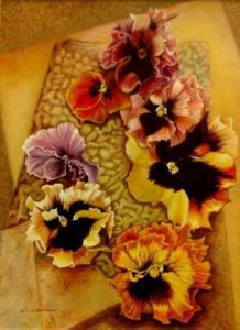 Peinture de Liliane Liebenow: Sept pensees