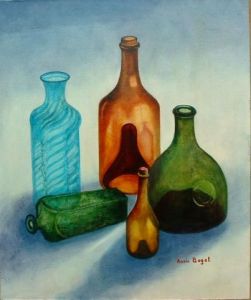 Peinture de Annie Bagot: NM aux bouteilles