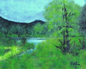 Peinture de fortin paysagiste: le chenail aux castors