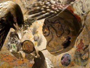 Collage de chleo: l'oiseau blanc