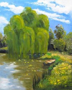Peinture de Gilbert FAVEREAU: Saule pleureur