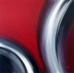 Peinture de POLO: Abstrait sur Rouge