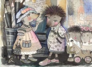 Peinture de OXANA ZAIKA: mes herissons