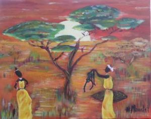 Peinture de H MAUDET: retour de chasse