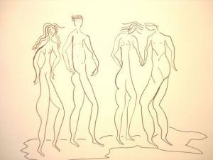 Dessin de BRIGITTE BASPEYRAS: promenade