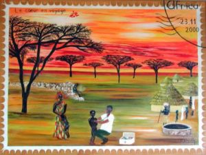 Peinture de Catherine Dutailly: Le coeur en voyage