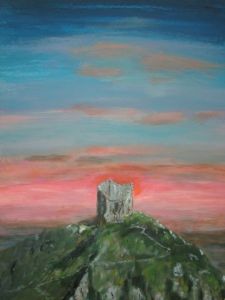 Peinture de Jean Pierre BERARD: Chateau Cathare de Montsegur