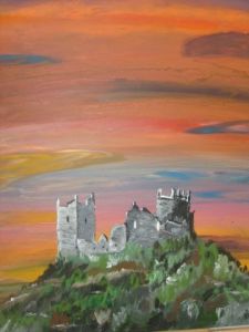 Peinture de Jean Pierre BERARD: Chateau Cathare de Miglos