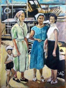 Peinture de Denise Benacerraf: promenade à Cannes