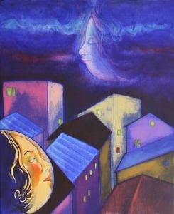 Peinture de Agnes M: Sous la Lune