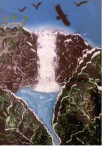 Peinture de Rodolphe Lakota Spirit: Cascade geante