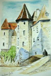 Peinture de christiane Forli: sarlat (la vieille ville)