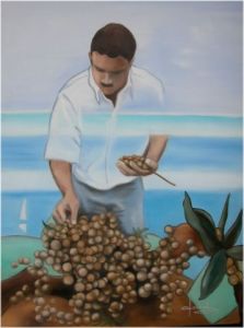 Peinture de Caroline HARDY: Le Marchand de Longanes