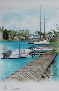 Peinture de Caroline HARDY: Le Ponton de Jean