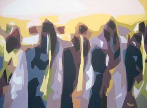 Peinture de M Lyoubi: Les demoiselles d'Imilchile 