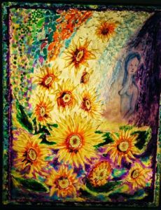 Oeuvre de Mendan: Baigneuse et tournesols