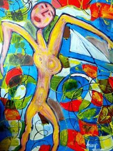 Peinture de ariane lumen: on allait au bord de la mer