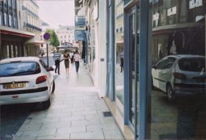 Peinture de Gilles Paul ESNAULT: Angers, 206, rue 49 - Blue street.