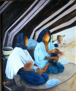 Peinture de chapska: campement  touareg