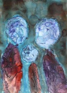 Peinture de catherine Jacques: Trois solitudes