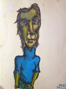 Peinture de Xavier Brouquere: Autoportrait