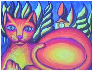 Peinture de Stephane CUNY: Le chat à Bratislava