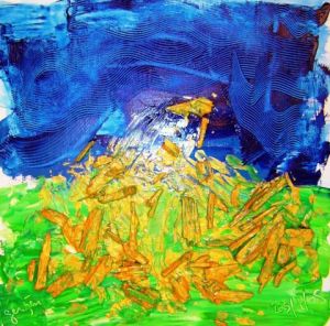 Peinture de Geritzen: Feu de camp