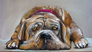 Peinture de Mariele KAISER: LE CHIEN DORT