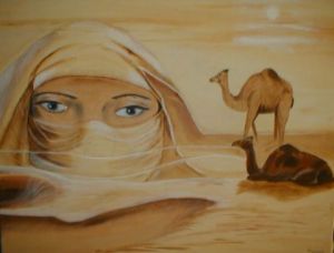 Peinture de anne-marie landron: deesse du sahara