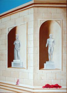 Peinture de Odysseas SAGIADINOS: L'Oracle (Esetai imar)