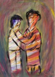 Peinture de KUBZ: la mère et son enfant