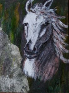 Peinture de Sabine Fighiera: liberté équine