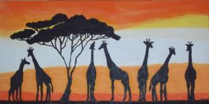 Peinture de artsandrine: Girafes noires