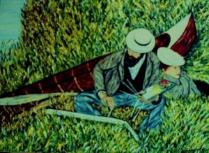 Peinture de christian thiefaine: le repos du peintre