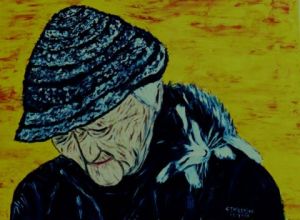 Peinture de christian thiefaine: mamie a l\\\\\\\'aube de son hivers