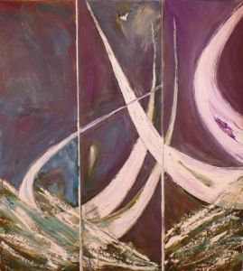 Peinture de PLUME NATHALIE MAISONNEUVE: Tryptique 2